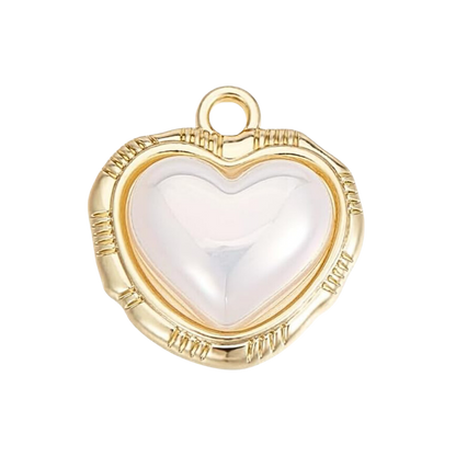 Pearl Heart Charm