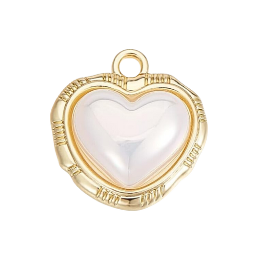 Pearl Heart Charm