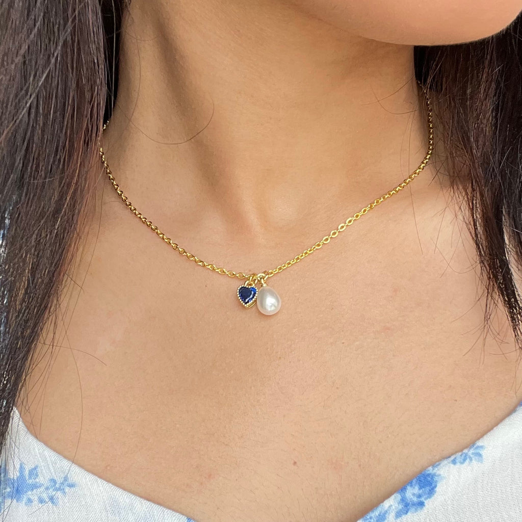 Lily Pearl & Birthstone Necklace